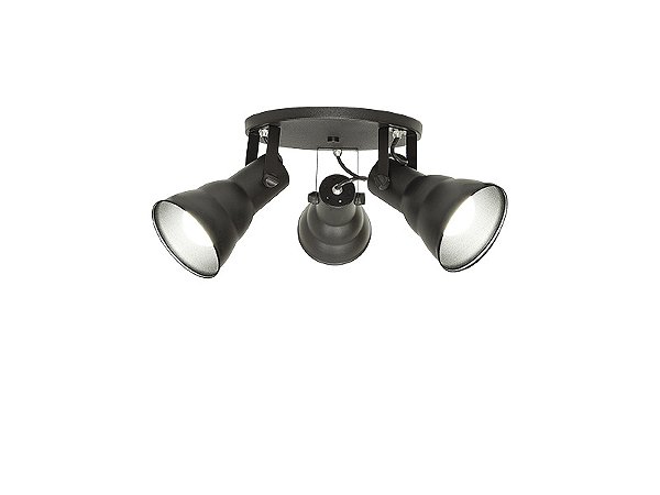 Spot Taschibra Circular Hol 3xe27 Preto Fosco