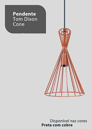 Pendente Aramado Cone Tom Dixon Cobre E-27