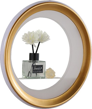 Arandela Veneza 27cm Dourado E Acrilico Branco