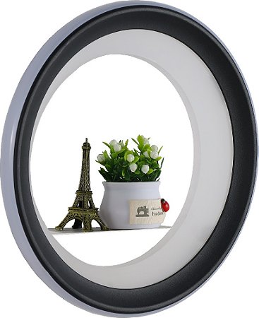 Arandela Veneza 27cm Preto E Acrilico Branco