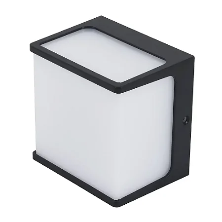 Arandela Hamsa 8w 3000k Preta 550 Lumens Ip65 Bivolt