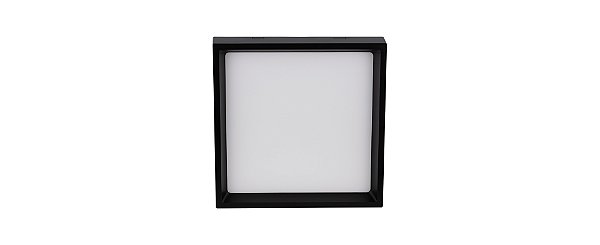 Plafon Deep Led 18w 1200lm Quadrado Preto  3000k