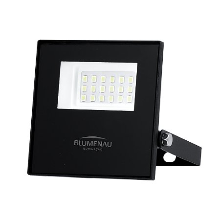 Refletor LED Play 20W IP66 Alum Quad 75mm Bivolt 6.500K - Preto