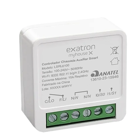 Controlador Chamada Auxiliar Smart, 10a Res., Bivolt, Wi-Fi Myhouse X