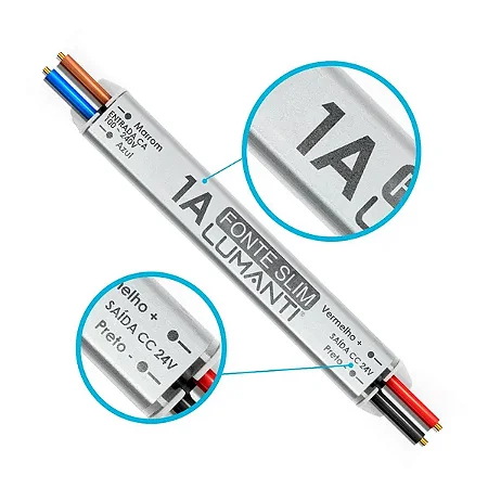 Fonte Linear Slim 24v Saida 1,0a 24w Autovolt