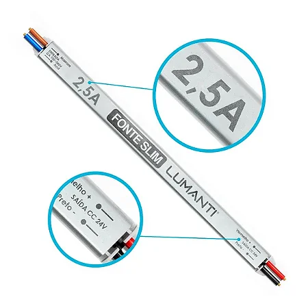 Fonte Linear Slim 24v Saida 2,5a 60w Autovolt
