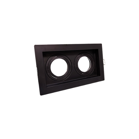 Spot Recuado Duplo Para Lampada Mr16 Preto Br
