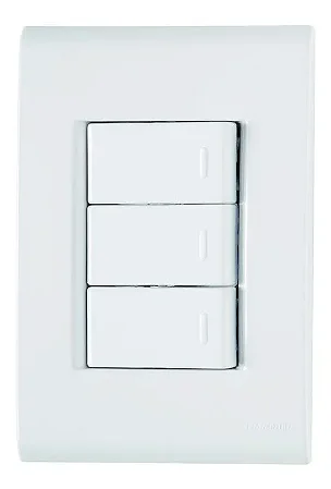 Cj. 3 Interruptores Simples 10a/250v Liz Branco Tramontina