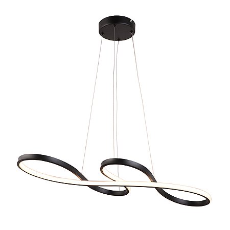 Pendente Strip 80x35cm  02 Metros De Cabo - Preto