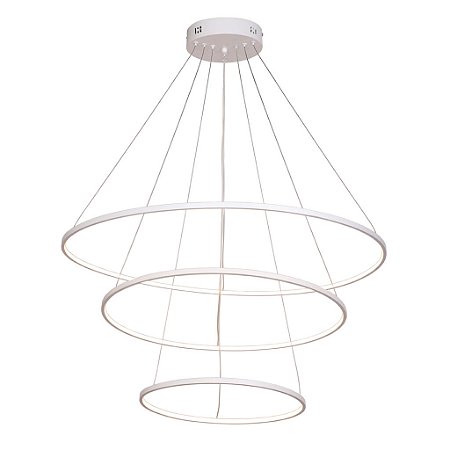 Pendente Júpter Ø80 Ø60 Ø40cm - 03 Metros De Cabo - Branco
