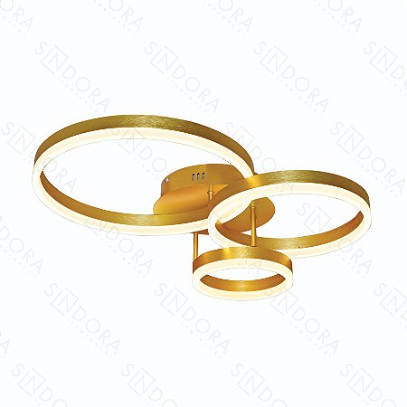Plafon 20x30x40cm 56w 4200lm 3000k Dourado
