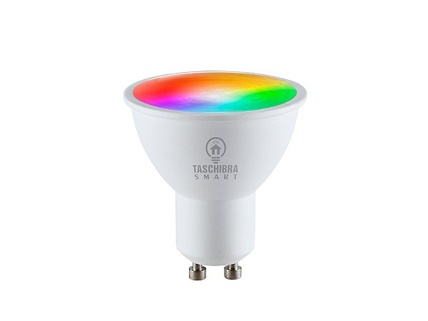 Smart Lampada Wi-fi Led Taschibra 4,8W Mr16 RGB