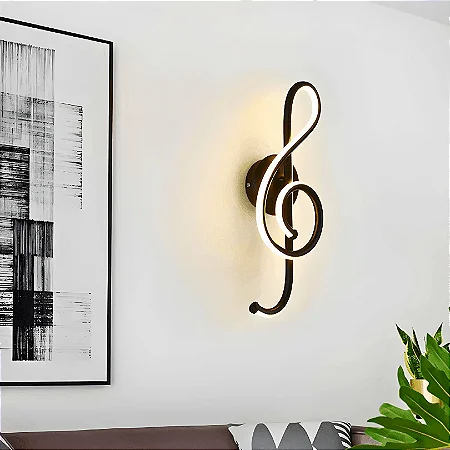 Luminária Decorativa De Parede Clave De Sol