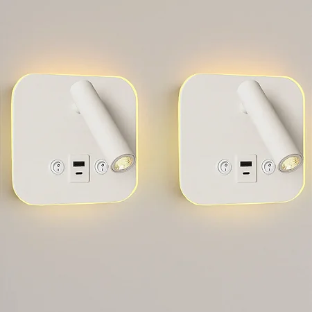 Arandela Led Quadrado Dalo Usb 12w 3000k Br