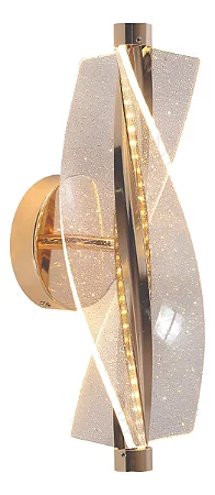 Arandela LED Dourada Ø30cm 18W 3000K Acrílico