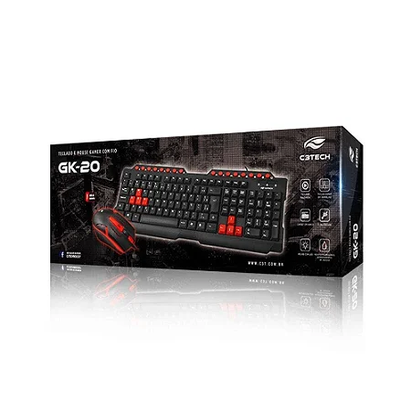 Kit teclado e mouse C3 tech  GK-20BK