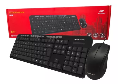 Kit teclado e mouse USB KT-100BK C3 Tech