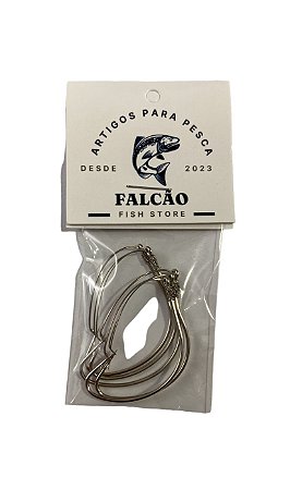 Kit Anzol Robaleiro Anti Enrosco 1/0 5 Peças - Falcão Pesca