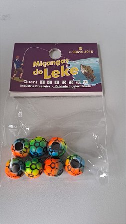 Miçangas Bolinha de Futebol 10mm - Miçangas do Leke