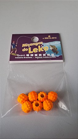 Miçanga Abacaxi 8mm Cores Lisas - Miçangas do Leke