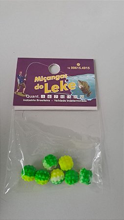 Miçanga Abacaxi 8mm Cores duplas - Miçangas do Leke