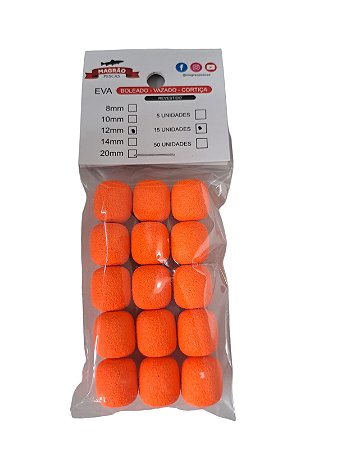 EVA Laranja Fluorescente Formato Ração 15 unidades - Magrão Pesca