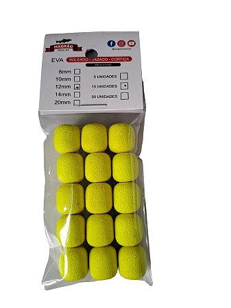 EVA Amarelo Fluorescente Formato Ração 15 Unidades - Magrão Pesca