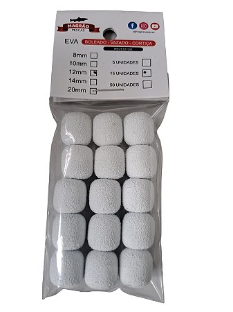 EVA Branco Formato Ração 15 Unidades - Magrão Pesca