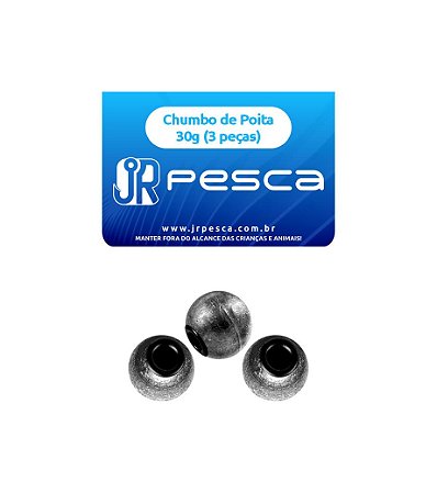 Chumbo de Poita 30 Gramas 3 unidades - JR Pesca