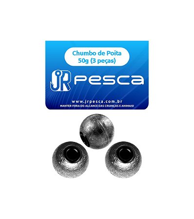 Chumbo de Poita 50 Gramas 3 unidades - JR Pesca
