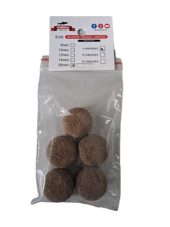 EVA Bolachão Empanado 20mm 5 unidades - Magrão Pesca