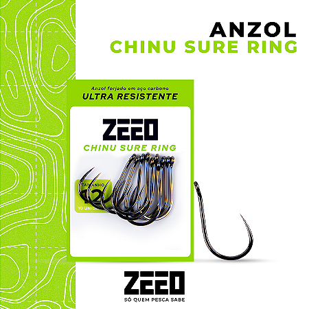 Anzol Chinu Sure Ring Sem Farpa - Zeeo