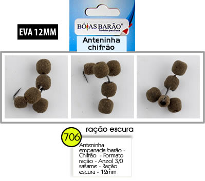 Anteninha Chifrão Empanada 12mm - Bóias Barão