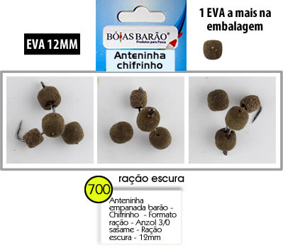 Anteninha Chifrinho Empanada  12mm - Bóias Barão