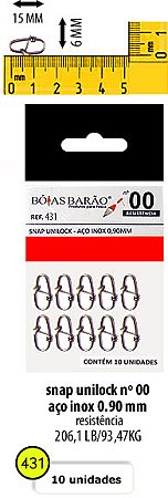 Snap Unilock Aço Inox - Bóias Barão