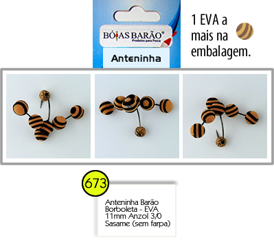 Anteninha Borboleta 11mm Mesclado - Bóias Barão