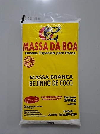 Massa Branca Beijinho de Coco 500 Gramas - Massa da Boa