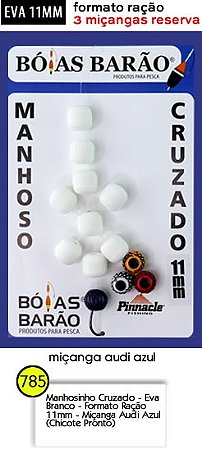 Manhoso Cruzado 11mm Cor Branco ( 4 Miçangas ) - Bóias Barão