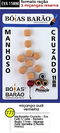 Manhoso Cruzado 11mm Cor Café com Leite ( 4 Miçangas ) - Bóias Barão