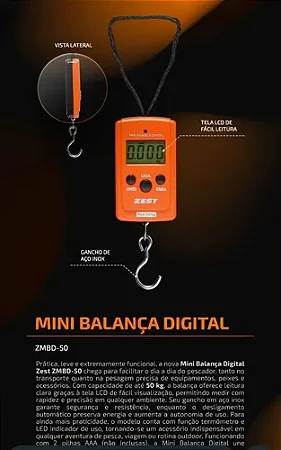 Mini Balança Digital até 50 Kgs - Zest