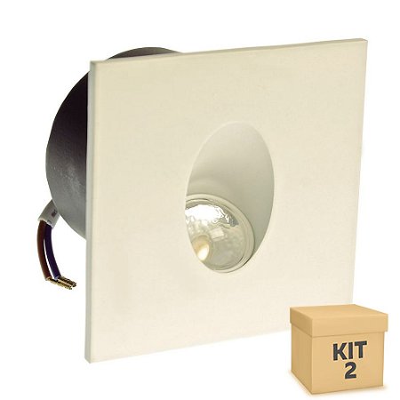 Kit 2 Luminária Arandela LED 3W Externa Branco Quente Branca