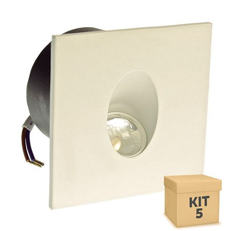 Kit 5 Luminária Arandela LED 3W Externa Branco Quente Branca