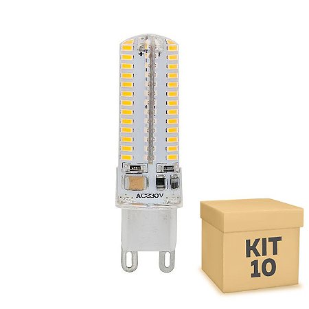 Kit 10 Lampada LED Halopin G9 5w Branca|Amarela 110V | Inmetro