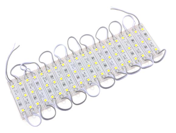 Kit 20 - 5050 SMD Módulo 3-LED impermeável 12V Branco Quente - Iluminim LED  - Plafons, Refletores, Spots, Fitas e muito mais!