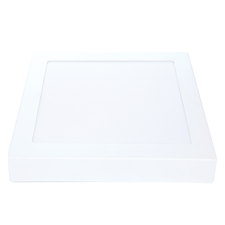 Luminária Plafon LED 18W Sobrepor Quadrado Branco Frio