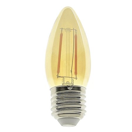 Lampada LED Vela Vintage E27 2W Bivolt Branco Quente | Inmetro