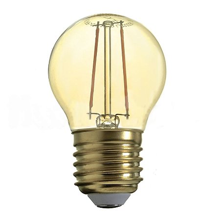Lampada LED Bolinha 2W Vintage Carbon Branco Quente | Inmetro