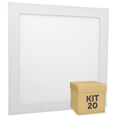 Kit 20 Luminária Plafon 25w LED Embutir Branco Frio