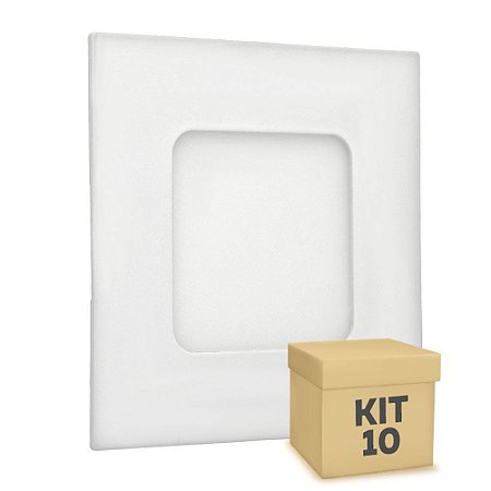 Kit 10 Luminária Plafon 3w LED Embutir Branco Quente