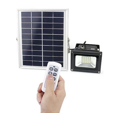 Refletor LED Solar 10w 25 Leds Auto Recarregável